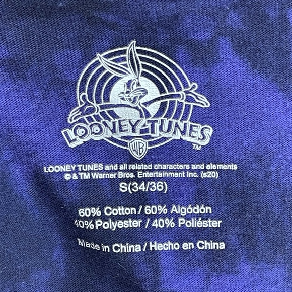 Looney Tunes long sleeve T-shirt size small purple and black w/ Marvin Martian - Picture 4 of 5